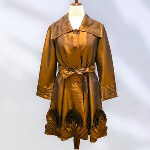 Vintage Jerry T Whimsigoth Brown Iridescent Coat Dress